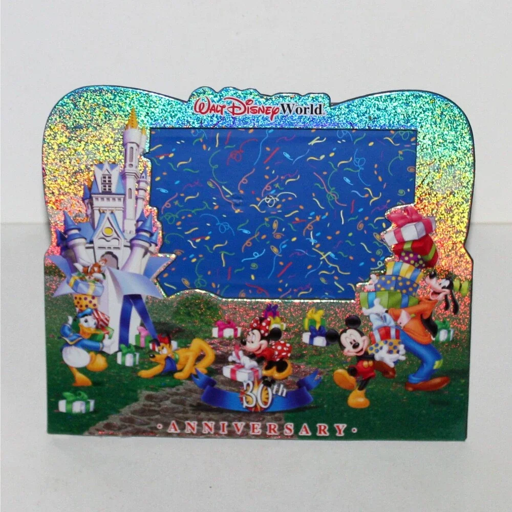 Walt Disney World Photo Frame 30th Anniversary 2001 Mickey Minnie Pluto Goofy